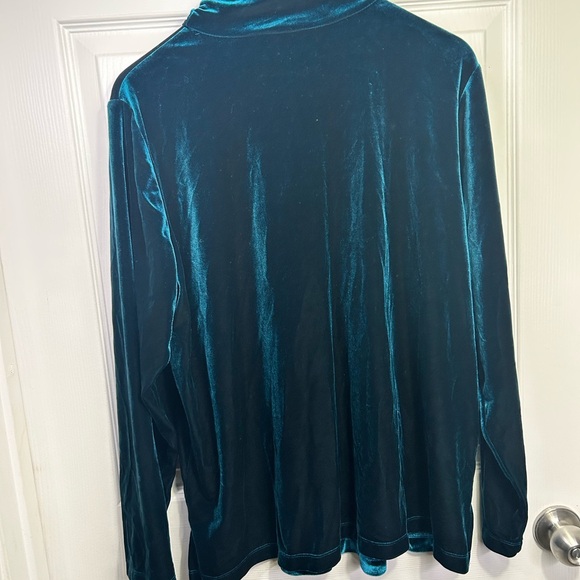 Susan Graver Teal Cowl Neck Sweater - Picture 6 of 6